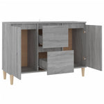 HKH Aparador de Madera Aglomerada, Madera con 2 Puertas y 2 Cajones 101 X 35 X 70 Cm - Sonoma Gris
