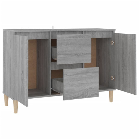 HKH Aparador de Madera Aglomerada, Madera con 2 Puertas y 2 Cajones 101 X 35 X 70 Cm - Sonoma Gris