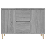 HKH Aparador de Madera Aglomerada, Madera con 2 Puertas y 2 Cajones 101 X 35 X 70 Cm - Sonoma Gris