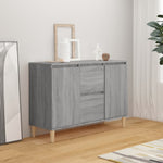 HKH Aparador de Madera Aglomerada, Madera con 2 Puertas y 2 Cajones 101 X 35 X 70 Cm - Sonoma Gris