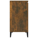 HKH Aparador em Madeira Processada, Metal com 2 Portas e 2 Gavetas 102 X 35 X 70 Cm - Carvalho Fumado