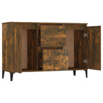 HKH Aparador em Madeira Processada, Metal com 2 Portas e 2 Gavetas 102 X 35 X 70 Cm - Carvalho Fumado
