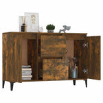 HKH Aparador em Madeira Processada, Metal com 2 Portas e 2 Gavetas 102 X 35 X 70 Cm - Carvalho Fumado