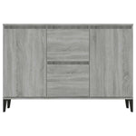 HKH Aparador em Madeira Processada, Metal com 2 Portas e 2 Gavetas 102 X 35 X 70 Cm - Sonoma Cinzento