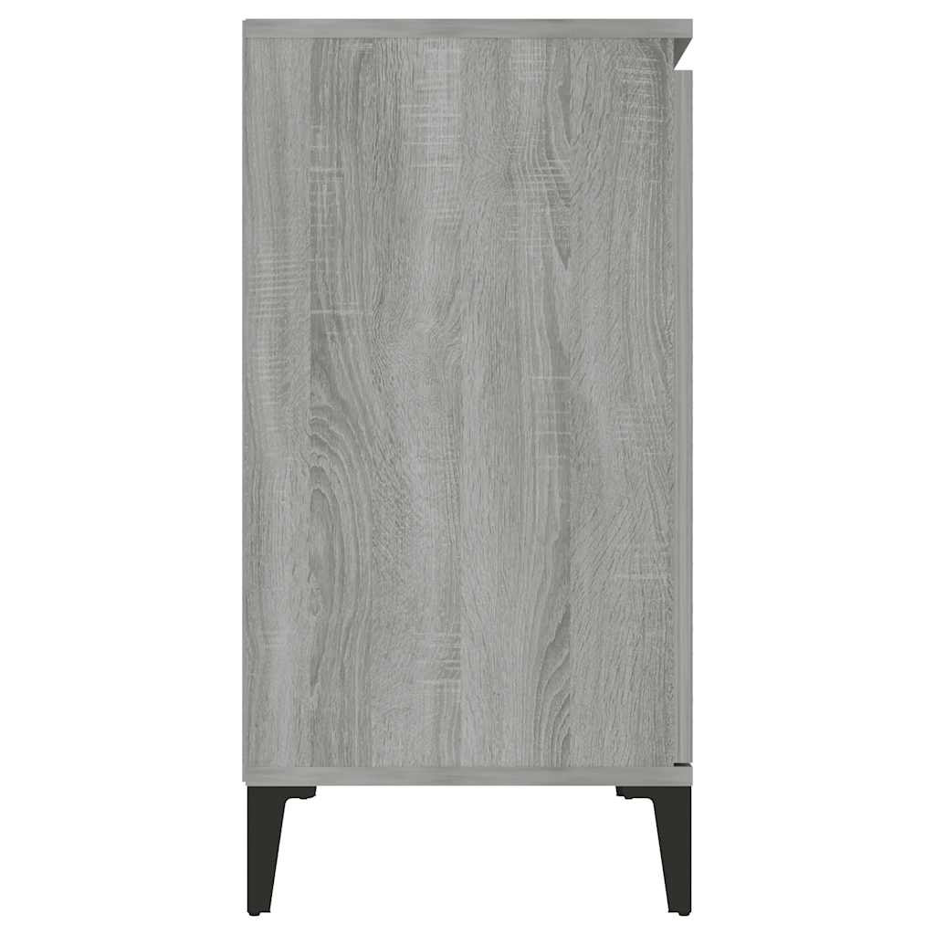 HKH Aparador em Madeira Processada, Metal com 2 Portas e 2 Gavetas 102 X 35 X 70 Cm - Sonoma Cinzento