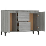 HKH Aparador em Madeira Processada, Metal com 2 Portas e 2 Gavetas 102 X 35 X 70 Cm - Sonoma Cinzento