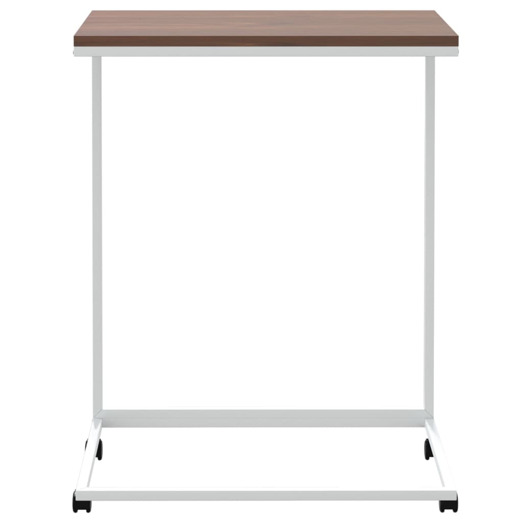 Mesa auxiliar con ruedas HKH de madera de ingeniería blanca