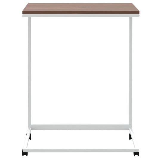Mesa auxiliar con ruedas HKH de madera de ingeniería blanca