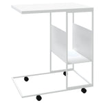 HKH Mesa de Apoio com Rodas em Derivados de em Madeira - Branco
