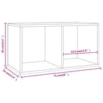 HKH Caixa Discos Vinil Sonoma - 71x34x36cm - Cinzento