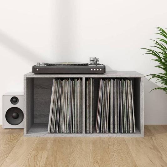 HKH Caixa Discos Vinil Sonoma - 71x34x36cm - Cinzento