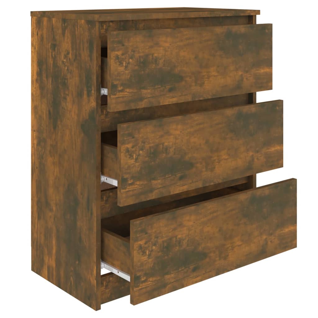 Aparador alto HKH de madera procesada 60 x 35 x 76 cm - Roble ahumado