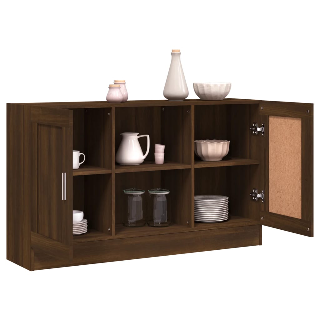 HKH Aparador Moderno em derivados de Madeira, Mdf 120 X 30,5 X 70 Cm - Carvalho Castanho