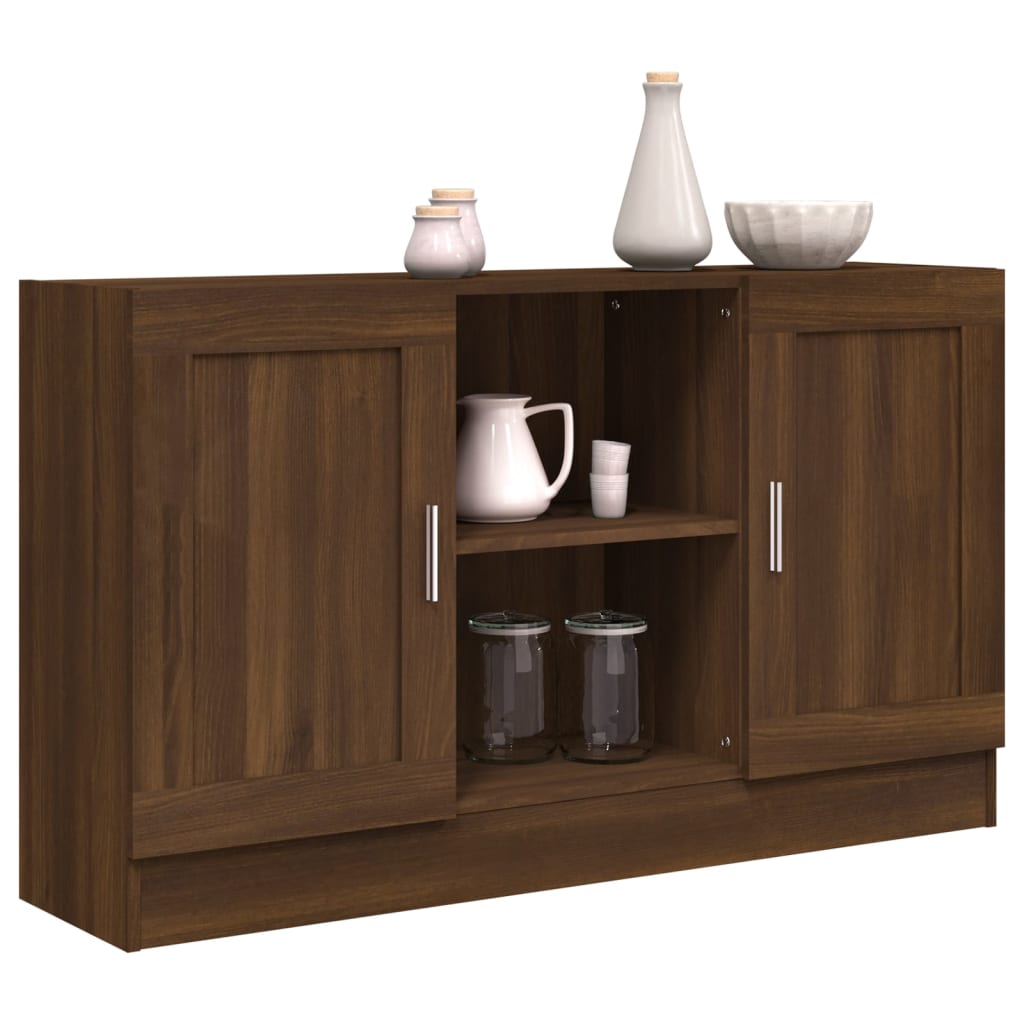 HKH Aparador Moderno em derivados de Madeira, Mdf 120 X 30,5 X 70 Cm - Carvalho Castanho