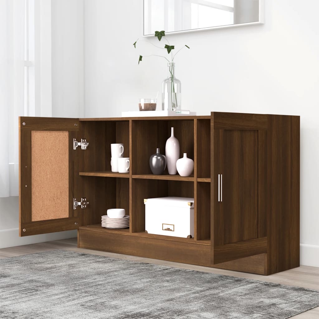 HKH Aparador Moderno em derivados de Madeira, Mdf 120 X 30,5 X 70 Cm - Carvalho Castanho