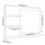 HKH Espejo WC Sonoma - 60x10,5x45 Cm - Gris