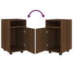 Mueble Auxiliar con Ruedas HKH en Roble - 33x38x60cm - Marrón