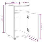 Mueble Auxiliar con Ruedas HKH en Roble - 33x38x60cm - Marrón