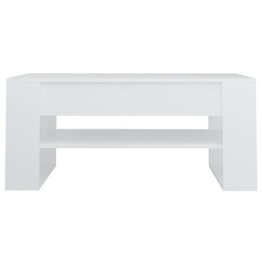 HKH Mesa de centro blanca de madera manufacturada