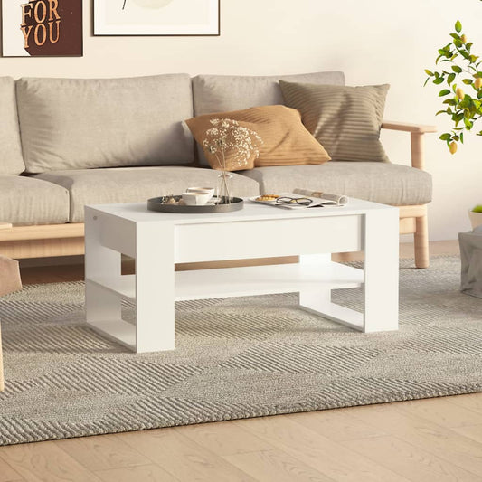 HKH Mesa de centro blanca de madera manufacturada