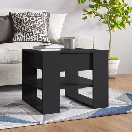 HKH Mesa de Centro Negra de Madera Contrachapada