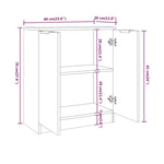 Aparador alto HKH de madera procesada 60 x 30 x 70 cm - Blanco