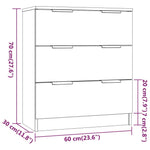HKH Aparador Clásico en Madera Procesada 60 X 30 X 70 Cm - Roble Sonoma