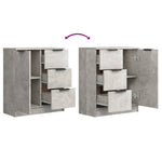 HKH Aparador Alto de Madera Aglomerada 60 x 30 x 70 cm - Gris Cemento