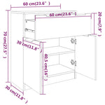 HKH Aparador Moderno en Madera Procesada 60 x 30 x 70 cm - Blanco