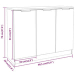 Aparador moderno HKH de madera procesada 90,5 x 30 x 70 cm - Blanco