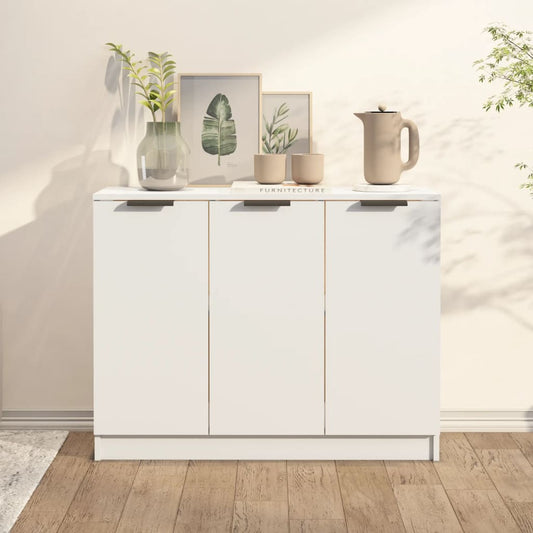 Aparador moderno HKH de madera procesada 90,5 x 30 x 70 cm - Blanco