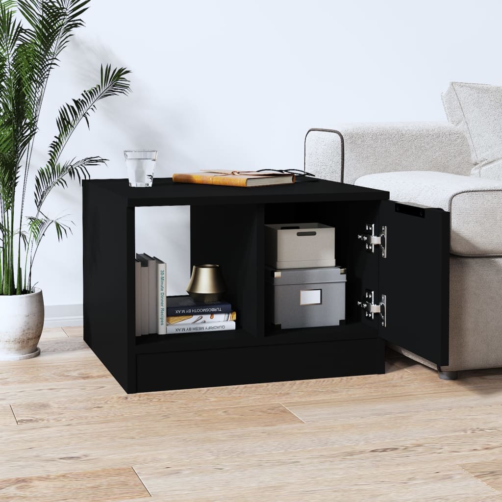 HKH Mesa de Centro Negra de Madera Contrachapada