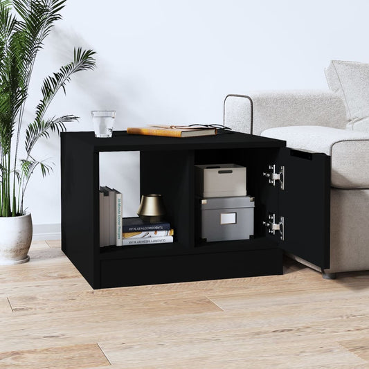 HKH Mesa de Centro Negra de Madera Contrachapada