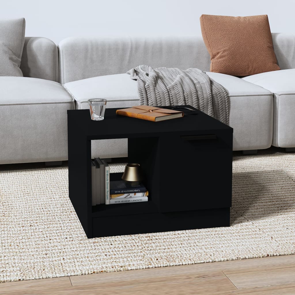 HKH Mesa de Centro Negra de Madera Contrachapada
