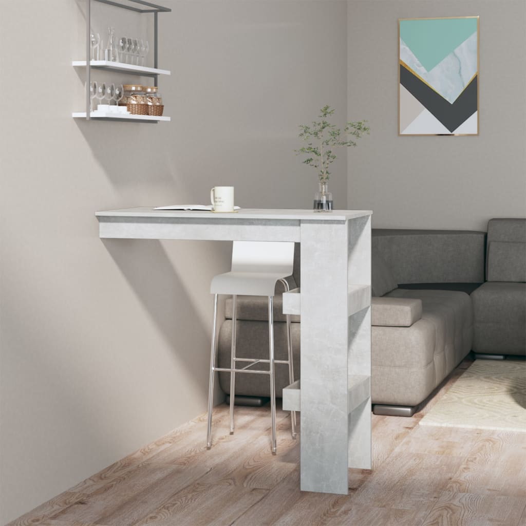 HKH Mesa de Bar de Pared en Aglomerado Gris Cemento