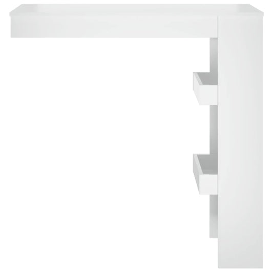HKH Mesa de Bar de Parede em Derivados de Madeira Brilho - Branco