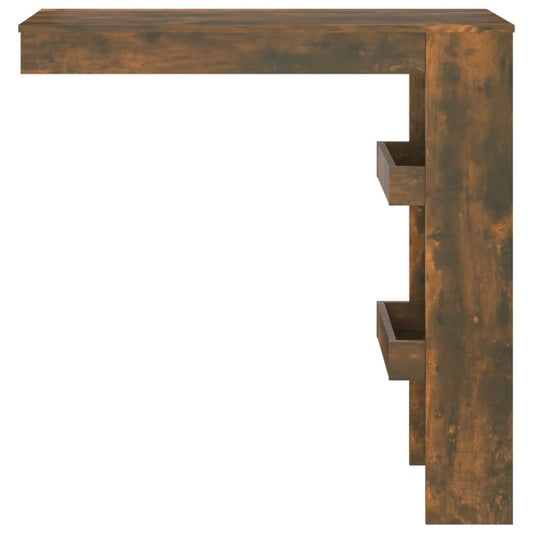 HKH Mesa de bar de pared de madera contrachapada ahumada en roble