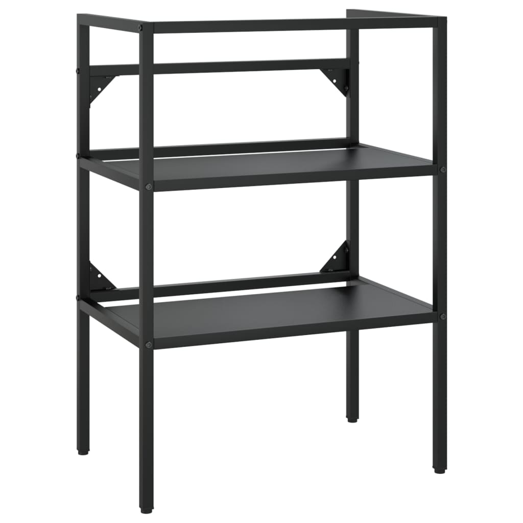 HKH Estructura de Lavabo C/ Lavabo Empotrado en Hierro - Negro