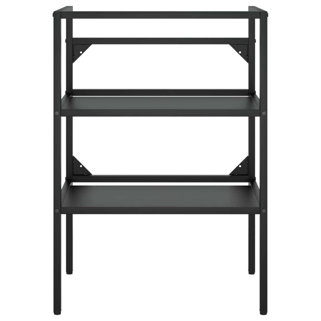 HKH Estructura de Lavabo C/ Lavabo Empotrado en Hierro - Negro