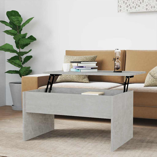 HKH Mesa de centro gris cemento en madera manufacturada