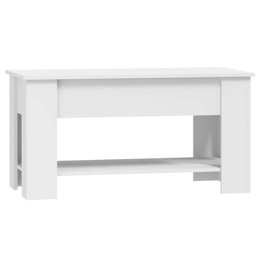 HKH Mesa de centro blanca de madera manufacturada