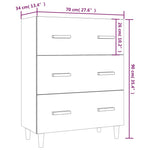 Aparador Clásico HKH en Madera Procesada 70 X 34 X 90 Cm - Roble Sonoma