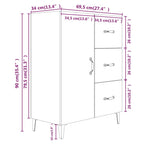 Aparador clásico de madera manufacturada HKH 69,5 x 34 x 90 cm - Blanco
