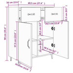 Aparador Clásico HKH de Madera Procesada 69,5 X 34 X 90 Cm - Roble Sonoma