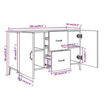 Aparador clásico HKH de madera procesada 100 x 36 x 60 cm - Gris Cemento