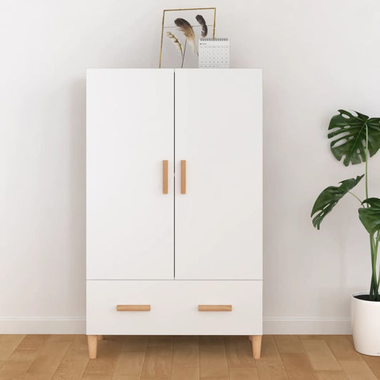 HKH Aparador Alto em Madeira Processada 70 X 31 X 115 Cm - Branco