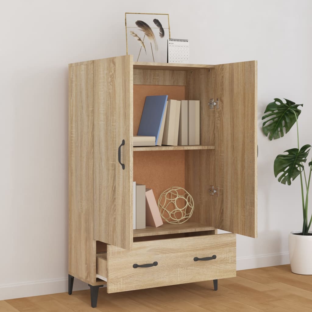 HKH Armario Alto de Madera Contrachapada 70 X 31 X 115 Cm - Roble Sonoma