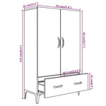 HKH Armario Alto de Madera Contrachapada 70 X 31 X 115 Cm - Roble Sonoma