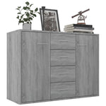 HKH Aparador em derivados de Madeira com 2 Portas e 4 Gavetas 88 X 30 X 65 Cm - Sonoma Cinzento