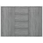 HKH Aparador em derivados de Madeira com 2 Portas e 4 Gavetas 88 X 30 X 65 Cm - Sonoma Cinzento